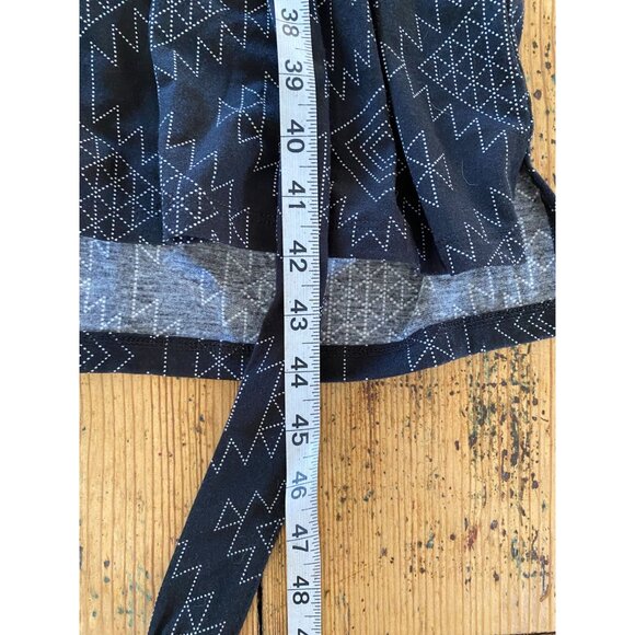 LuLaRoe Womens Ellie Geometric Print Collared Shirt Dress Waist Tie XL Black NEW - Picture 7 of 7